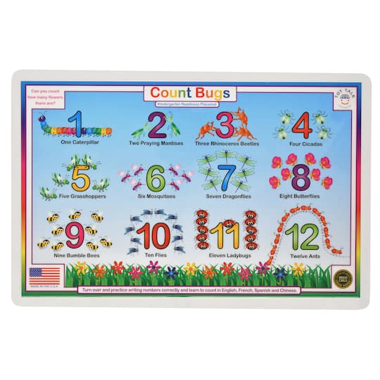 Tot Talk Count Bugs Placemat